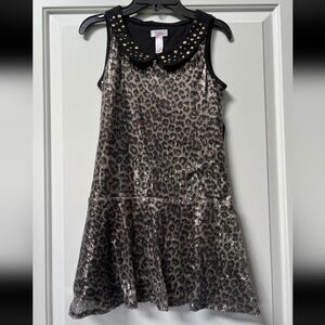 Justice Black and Gold Studded Collar Dress